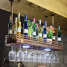 LWW Wine Rack, Rack Vintage Wine Wall Metallo Ferro Magazzinaggio soffitto Wall Hanging vino Champagne Bicchiere Bicchiere da vino Calice cremagliera Wine Glass,80 * 27cm