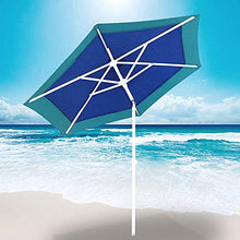 BAKAJI Ombrellone da Mare Spiaggia Giardino con Palo in Acciaio Reclinabile Rivestimento in Tessuto Anti UV Diametro 210 cm con Tracolla Custodia (Turchese)