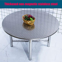 HXXXIN Tavolo Rotondo in Acciaio Inox Tavolo da Pranzo Pieghevole 1,3 Metri 1,5 Metri Tavolo da Pranzo Tavolo da Barbecue Tavolo da Interno Dell'hotel,130cm