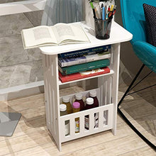 Comodini Bianco Tavolo D'angolo Cassetto Portaoggetti in Legno, Completo, Camera da Letto, 46 x 29,8 x 60 cm