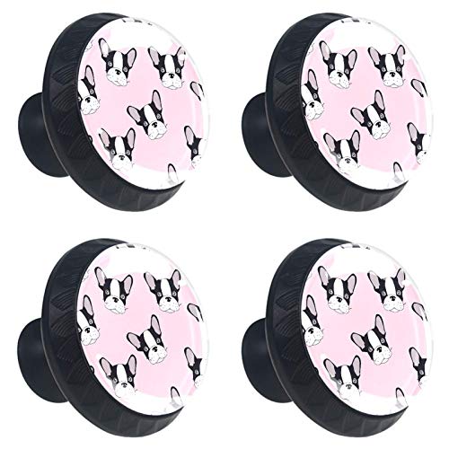 Set di 4 maniglie rotonde per armadio da cucina, credenza, cassettiera, cassettiera, con viti, per cucina, comò, armadietto, bagno, armadio