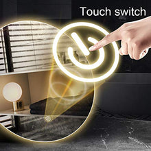 L&ED Specchio Rotondo retroilluminato, vanità, Pulsante a sfioramento, Specchio da Bagno Illuminato a LED, Trucco Senza Cornice, Grande Moderno