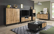 3xEliving Bewer cassettiera moderna in stile legno, 140 cm