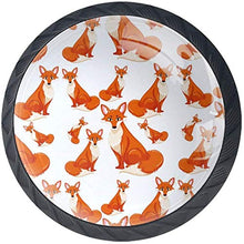 Volpi astute ti guardano modello arancione Pomelli per Porta Set di 4 Pomelli per Mobili Manopole per Cassetti Cucina Armadio Vetro
