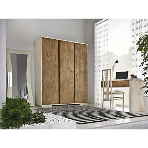 Estense - Armadio 3 Ante in Legno massello con cassettiera L180 p 60 h 220-3223A