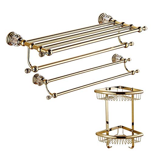 MBYW Portasciugamani Moderno Minimalista Portasciugamani Elegante per Il Bagno di Moda Portasciugamani Set Accessori Bagno Oro portasciugamani Bagno Hardware cremagliera in Tre Pezzi