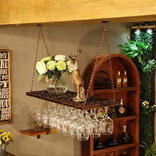IAIZI Wine Rack Display Retro Bar Decorazioni ShelfCreative Catena in Metallo Hanging Bicchiere Vino Bicchieri Holder Nero Soffitto Bottiglia di Vino Coppe Rack Calice Calici Rack