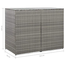 Ausla Copribidone per Spazzatua Polyrattan, Copribidone Doppio Spazzatura Antracite, 153x78x120cm