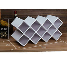 WEI-LUONG Wine Rack Legno - Pratico Decorazione Domestica Mestieri, Adatto for la casa, Bar, ECC, Bianco, 11 griglia Wine Rack