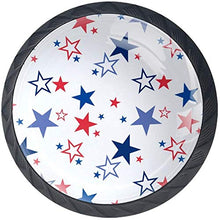 Motivo a stelle blu navy rosso Pomelli per Porta Set di 4 Pomelli per Mobili Manopole per Cassetti Cucina Armadio Vetro