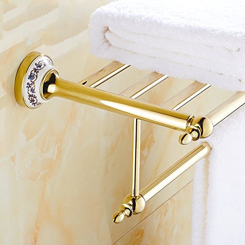 MBYW Portasciugamani Moderno Minimalista Portasciugamani Elegante per Il Bagno di Moda Portasciugamani portasciugamani in Porcellana Blu e Bianca/portasciugamani in Rame Placcato Oro