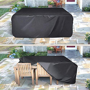 HUACHENG Copertura per mobili da Giardino ， Copertura Antipolvere per mobili per Tavolo in Rattan Sedia a cubo Divano Impermeabile Rain Garden Patio Copertura Protettiva-Argento, 210X140X80CM