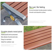 Panchine da giardino in alluminio, Panchine da giardino resistenti alle intemperie per terrazze, Sedili con doghe in legno di plastica rinforzata e ispessita nel cortile del balcone Panca per
