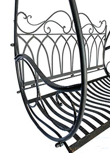 DanDiBo 1868 - Dondolo da giardino in metallo, 2 posti, stile vintage, in ferro battuto