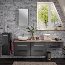 FACKELMANN Denver - Armadietto a specchio da bagno, con illuminazione a LED, 1 anta, 42 cm, colore: Antracite