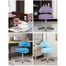 XEWNEGTZI Sedia Sgabello Girevole Semplice, con Cuscino in Cotone E Rotelle Portatili, Sgabello da Lavoro Regolabile in Altezza, per Sgabello Alto Salon Hair Beauty Manicure(Color:Blu)