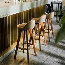 Sgabelli da bar, sedia per uso domestico in legno massello, con schienale, poggiapiedi in legno e comodo sedile imbottito, sgabello da cucina girevole a 360 °, multicolore ( Color : Grass Yellow 1 )