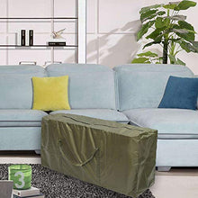 Borsa per cuscini imbottiti, impermeabile, da giardino, con maniglia, in poliestere 210D, per cuscini decorativi natalizi (173 x 76 x 51 cm, verde)