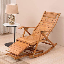 Sedia Lounge Sedia Regolabile Chaise Reclinabile Bamboo Sedia a Dondolo Pieghevole Pieghevole Sedia a Sdraio Portatile per Giardino Prato a Sdraio Backyard
