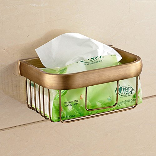MBYW Portasciugamani Portasciugamani da Bagno Europeo/Rame Antico/portasciugamani/portasciugamani/Quadrato/portasciugamani di Carta/Bagno/Spazzola per WC/Set, tovagliolo di Carta 篓