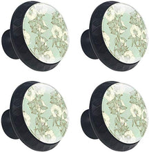 Modello di pianta floreale vintage Pomelli per Porta Set di 4 Pomelli per Mobili Manopole per Cassetti Cucina Armadio Vetro