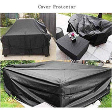 STZYY - Set di coperture per mobili da giardino, impermeabile, effetto rattan, in tessuto Oxford 420D, anti-UV, orlo regolabile, nero, 140 x 140 x 90 cm