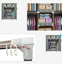 LyMei Armadio di stoccaggio Armadio in Acciaio Inox Armadio di Oxford Armadio di stoccaggio dell'organizzatore, Armadio Portatile Armadio di stoccaggio assemblato,B_150*45 * 170CM