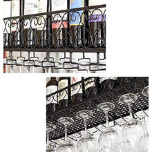 YWYW Portabottiglie Portabicchieri da Vino Portabicchieri da Champagne Portabicchiere Portabottiglie da Appendere in Ferro battuto Europeo (Nero) (Dimensioni: 60 * 25 cm)