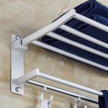 Starall Space - Portasciugamani pieghevole in alluminio, con 5 ganci, pieghevole, per cucina, bagno, 40/50/60 cm