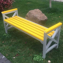 Panchina da giardino da giardino panchina per il tempo libero, panchina per il parco con struttura in ghisa e sedile in legno massello anticorrosivo, panca da terrazza da 2-3 posti, usata per prato