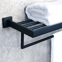 Sayayo Portasciugamani da Bagno Portasciugamani con Barra Portasciugamani da Parete 60 cm di Lunghezza, Acciaio Inossidabile SUS 304 Finitura Nero Opaco, EGA7215B