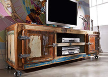 MASSIVMOEBEL24.DE FREEZY #32 Mobile TV in Legno Riciclato - Laccato/multicolorato 180x45x42