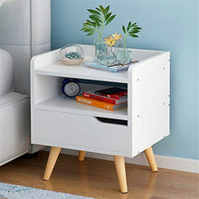 Comodini Comodino Effetto rovere bianco chiaro con gambe affusolate Comodino con cassetto Tavolino contenitore multiuso Fatto per durare per camera da letto ( Color : White , Size : 33*29*42cm )