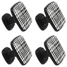 Plaid bianco nero 4 PCS Pomelli per Porta, Pomolo per Mobile, Pomelli per Mobili con Viti, Maniglia per Armadietto, Pomelli per Porta, Pomelli per Cassetti per Porta, Armadio, Cassetto e Credenza