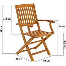 Deuba Tavolo e Sedie da Giardino Boston 6+1 Legno Set da Pranzo Esterni Terrazzo Arredo Balcone