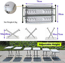 YUSHIJIA Tavolo da Campeggio Tavolo Pieghevole di Altezza Portatile Leggero per mobili per Campeggio Picnic Computer Portatile Cookout da Comodino Interno/all'aperto Tavolo Pieghevole Multifunzionale