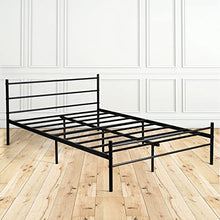DORAFAIR Letto Matrimoniali Moderni Letto di Metallo Frame Stabile Nessun Rumore 140x200cm Nero
