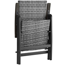 TecTake 800721 Poltrona da Giardino per Rilassarsi, Regolabile a 5 Altezze, Polyrattan, 68 x 58 x 107,5 cm -Disponibile in Diversi Colori (Grigio | No. 403234)