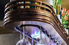 Portabottiglie per vino Sospensione per barra in metallo Bancone per bar Portabottiglie Ristorante Bicchieri da vino per uso domestico Cremagliera rovesciata Retro Arte in ferro Portabottiglie (Dime