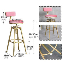 GYPPG Sgabello Bar Industriale, Sedia in Metallo, Comodo Design del Piede, Imbottitura di Protezione del Pavimento, Adatto per Bar, ristoranti, caffetterie, Altezza Regolabile 70-90 cm,