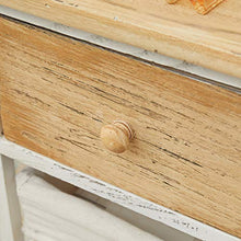 Rebecca Mobili Comodino piccolo, cassettiera con 2 cassetti di vimini, legno, bianco, shabby chic, camera bagno - Misure: 42 x 40 x29 cm (HxLxP) - Art. RE4196
