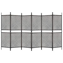 E E-NICES Paravento a 6 Pannelli in Polyrattan Marrone 360x200 cm