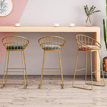 LLT Pratico Sgabello da bar Sgabelli Cucina Colazione Sedia | Cornice moderna del contatore colazione Sgabello in metallo e molle dell'ammortizzatore | Pub alta Dining Chair Sgabelli,Rosa,65 cm