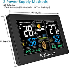 Kalawen Stazione Meteo Automatica Digitale Wireless Meteorologica con Ampio Schermo LCD Display Sveglia Tempo Data Temperatura umidità Previsioni Meteo con Sensore Esterno Wireless