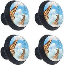 Giraffa madre e alimentazione del bambino Pomelli per Porta Set di 4 Pomelli per Mobili Manopole per Cassetti Cucina Armadio Vetro