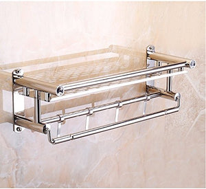 MBYW Portasciugamani Alto carico Portasciugamani da Bagno Mensola portaoggetti Porta Asciugamani, da Parete, Multifunzione, in Acciaio Inossidabile, portaoggetti per Bagno, Autoadesivo da 30 cm