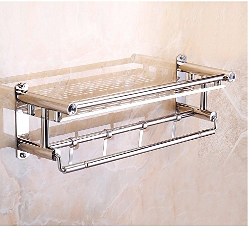 MBYW Portasciugamani Alto carico Portasciugamani da Bagno Mensola portaoggetti Porta Asciugamani, Acciaio Inossidabile, portaoggetti per Bagno, Montaggio a Parete, mensola, 35 * 15 * 16 cm