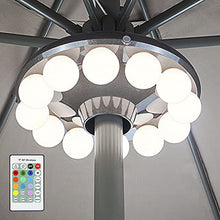 HONWELL Luci per ombrellone, 12 LED in plastica con lampadina per ombrellone, luce da esterno a batteria con timer, cambio colore con telecomando per ombrellone, tende da campeggio