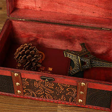 HO-TBO Valigia Decorativo Arredamento in Legno Cassa con Cinghie Bagagli Treasure Box Stash Annata Antica di Stile for Keepsake Giocattoli Foto Memorie Armadio Decorazione Camera Visualizza Crafts