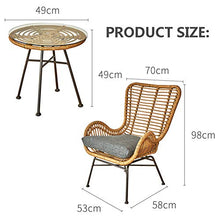 Set di Mobili da Giardino per Esterni, 3 Pezzi Set di Sedie in Rattan per Il Tempo Libero per Famiglie Mobili da Conversazione in Vimini per Tutte Le Stagioni per Giardino sul Retro